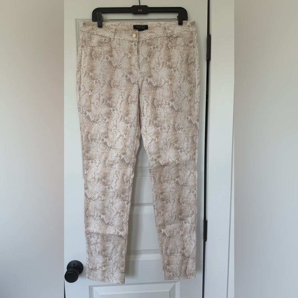 White House Black Market Snake Print Straight Leg Pants